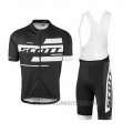 2017 Cycling Jersey Scott Black and White Short Sleeve and Salopette