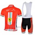 2013 Cycling Jersey Ferrari White and Red Short Sleeve and Bib Short