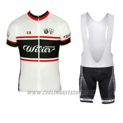 2015 Cycling Jersey Wieiev Black and White Short Sleeve and Bib Short