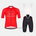 2018 Cycling Jersey La Fete De La Bicyclette Red Short Sleeve and Bib Short