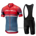 2019 Cycling Jersey Castelli Free AR 4.1 Red Gray Short Sleeve and Bib Short