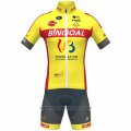 2021 Cycling Jersey Wallonie Bruxelles Yellow Short Sleeve and Bib Short