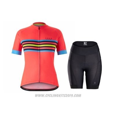2021 Cycling Jersey Women Bontrage Orange Short Sleeve and Bib Short
