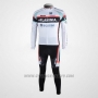 2010 Cycling Jersey Bianchi White Long Sleeve and Bib Tight