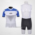 2011 Cycling Jersey Santini Blue and White Short Sleeve and Bib Short