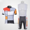 2011 Cycling Jersey Santini White and Gray Short Sleeve and Bib Short