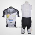 2012 Cycling Jersey Santini Black and Gray Short Sleeve and Bib Short
