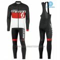 2016 Cycling Jersey Scott Black and Red Long Sleeve and Salopette