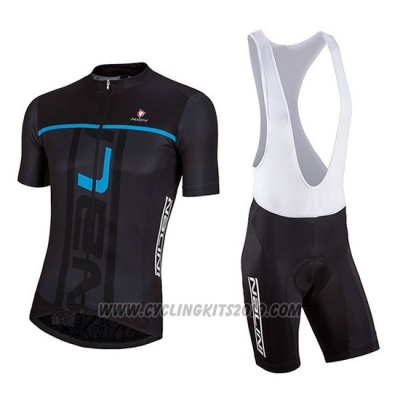 2018 Cycling Jersey Nalini Black and Blue Short Sleeve and Salopette [hua2184]