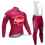 2019 Cycling Jersey Katusha Alpecin Red Long Sleeve and Bib Tight