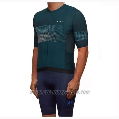 2019 Cycling Jersey Maap Aether Dark Green Short Sleeve and Bib Short