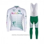 2020 Cycling Jersey Andalucia White Green Long Sleeve and Bib Tight