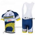 2012 Cycling Jersey Vacansoleil Yellow and Blue Short Sleeve and Bib Short