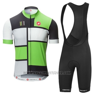 2016 Cycling Jersey Castelli Green and Black Short Sleeve and Bib Short