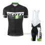 2016 Cycling Jersey Scott Black and Green Short Sleeve and Salopette