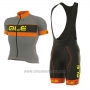 2017 Cycling Jersey ALE Graphics Prr Bermuda Orange and Gray Short Sleeve and Bib Short