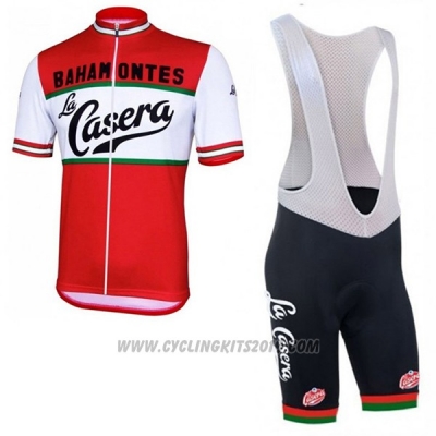 2017 Cycling Jersey La Casera Vintage Red Short Sleeve and Bib Short