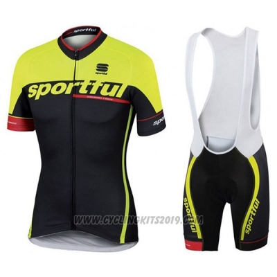 2017 Cycling Jersey Sportful Sc Black and Green Short Sleeve and Bib Short [hua2758]