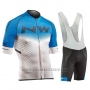 2018 Cycling Jersey Northwave Blue and White Short Sleeve and Bib Short