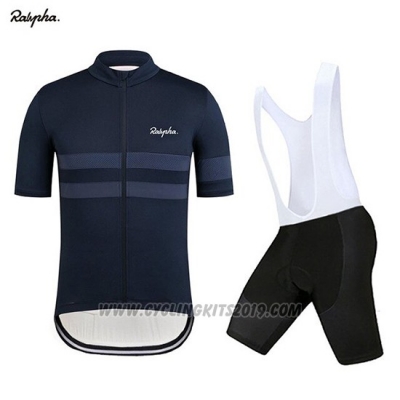 2019 Cycling Jersey Rapha Dark Blue Short Sleeve and Bib Short
