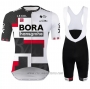 2022 Cycling Jersey Bora-Hansgrone Black White Short Sleeve and Bib Short