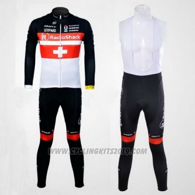 2011 Cycling Jersey Radioshack Campione Switzerland Long Sleeve and Bib Tight