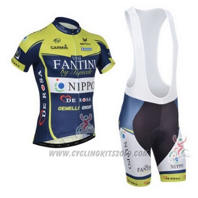 2013 Cycling Jersey Vini Fantini Green and Blue Short Sleeve and Bib Short [hua3990]