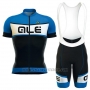 2016 Cycling Jersey ALE Black and Blue Short Sleeve and Bib Short