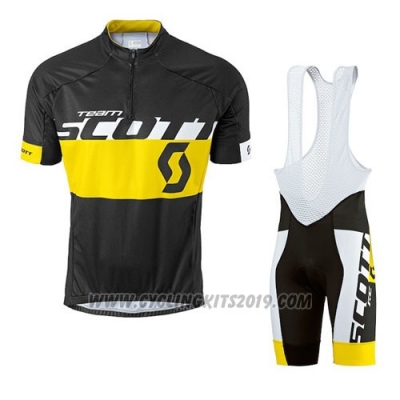 2016 Cycling Jersey Scott Yellow Short Sleeve and Salopette