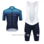 2017 Cycling Jersey Lundici Black and Blue Short Sleeve and Bib Short