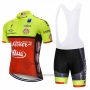 2018 Cycling Jersey Wieiev Green and Red Short Sleeve and Bib Short