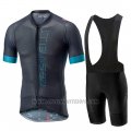 2019 Cycling Jersey Castelli Climber's 2.0 Black Sky Blue Short Sleeve and Bib Short