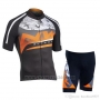 2019 Cycling Jersey Northwave Silver Orange Black Short Sleeve and Bib Short