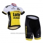 2016 Cycling Jersey Lotto NL Jumbo White and Yellow Short Sleeve and Bib Short