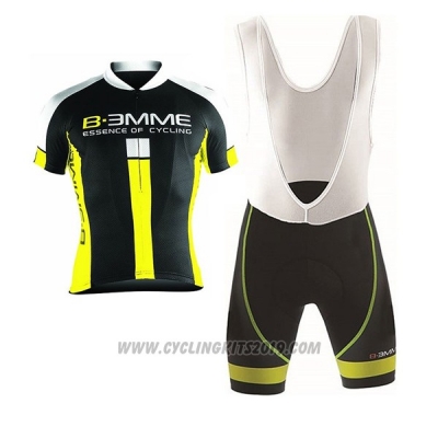 2017 Cycling Jersey Biemme Identity Black and Yellow Short Sleeve and Bib Short [hua3206]