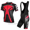 2017 Cycling Jersey Nalini Salorno Black and Red Short Sleeve and Salopette