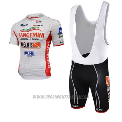 2017 Cycling Jersey Sangemini White and Orange Short Sleeve and Bib Short