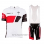 2017 Cycling Jersey Wieiev White Short Sleeve and Bib Short