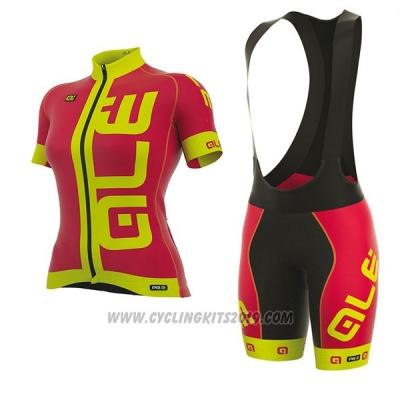 2017 Cycling Jersey Women ALE Prr Arcobaleno Red and Yellow Short Sleeve and Bib Short [hua4203]