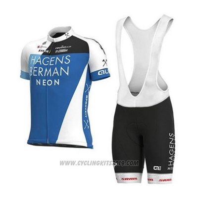 2020 Cycling Jersey Hagens Berman Axeon Blue White Short Sleeve and Bib Short