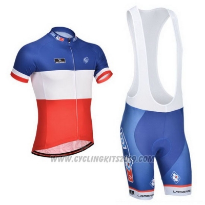 2014 Cycling Jersey FDJ Blue Campione France Short Sleeve and Bib Short