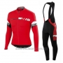 2015 Cycling Jersey Specialized Deep Red Long Sleeve and Bib Tight