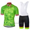 2017 Cycling Jersey Castelli Bright Green Short Sleeve and Bib Short