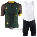 2017 Cycling Jersey Craft Monuments Marron and Green Short Sleeve and Bib Short