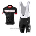 2017 Cycling Jersey Scott Black and Red Short Sleeve and Salopette
