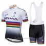 2018 Cycling Jersey UCI Mondo Campione Astana White Short Sleeve and Bib Short