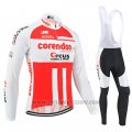2019 Cycling Jersey Corendon Circus White Red Long Sleeve and Bib Tight