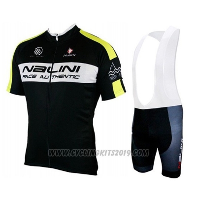 2019 Cycling Jersey Nalini Black Yellow Short Sleeve and Bib Short