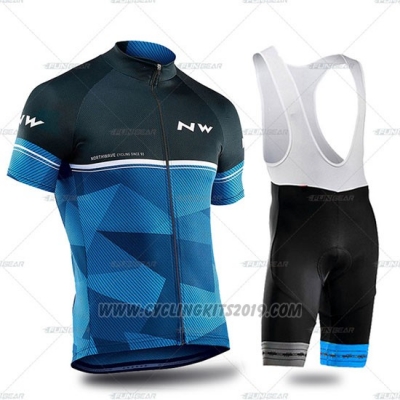 2019 Cycling Jersey Northwave Black Blue Short Sleeve and Bib Short