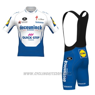2020 Cycling Jersey Deceuninck Quick Step White Azul Short Sleeve and Bib Short